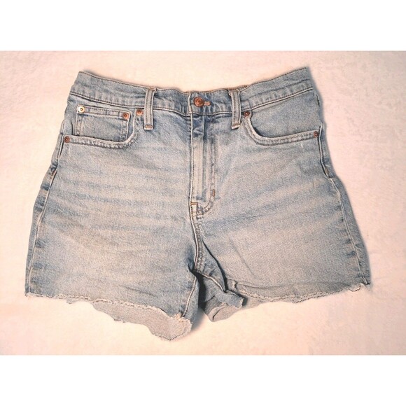 J. Crew High-Rise Denim Shorts Tea Time Wash Raw Hem Cutoffs AV425 Size 27 - Picture 3 of 9